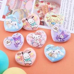 10PcsNew Peach Heart Kawaii Cartoon kitten Anime Characters Resin Scrapbook Diy Jewelry Bow knot decorate Hairpin AccessoriesA15