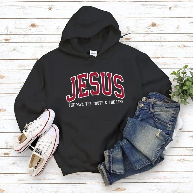 

Men's JESUS Letters Print Designer Hoodie Luxury Hooded Sweatshirt Autumn Winter Warm Clothing for Male FAITH Streetwear