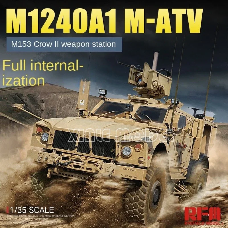 

Модель Ryefield RM-5052 M1240A1 M-ATV (M153 CROWS II) с полным салонным набором пластиковых моделей 1/35, игрушка «сделай сам»