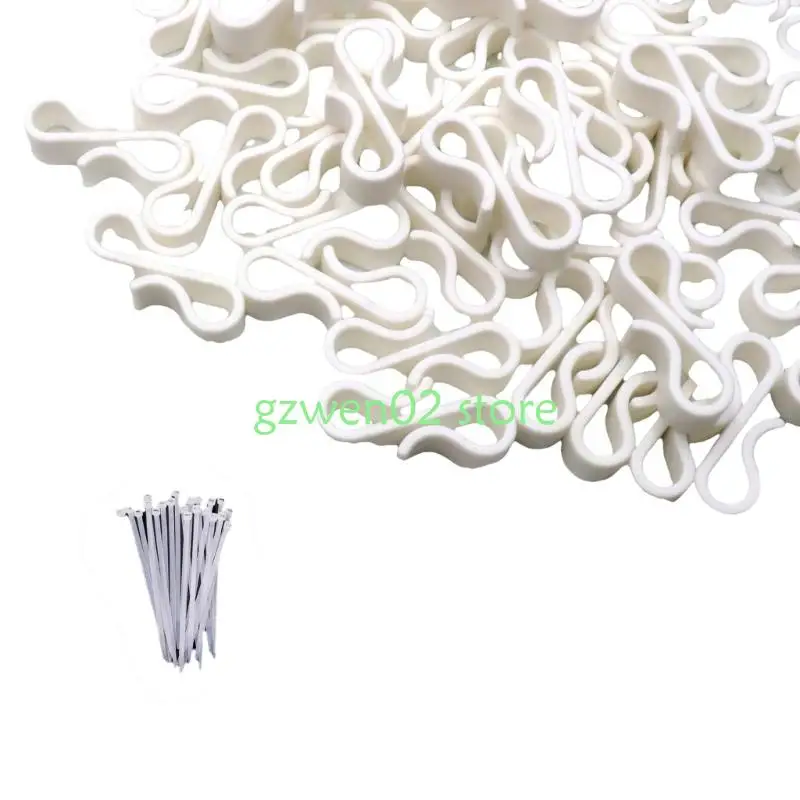 

QXNB 120pcs Mini Gutter Hooks for Outdoor Light Arrangement Garden Cable Organizers