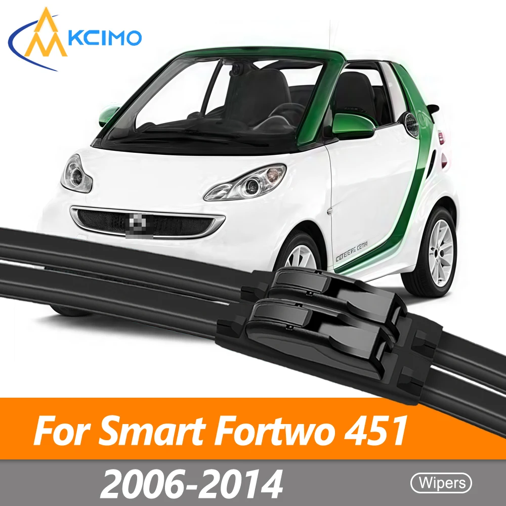 

2-Pack Front Windshield Wiper Blades For Smart Fortwo 451/ C 451/ A 451 2006-2014 Easy Clip-On Installation Exact Fit