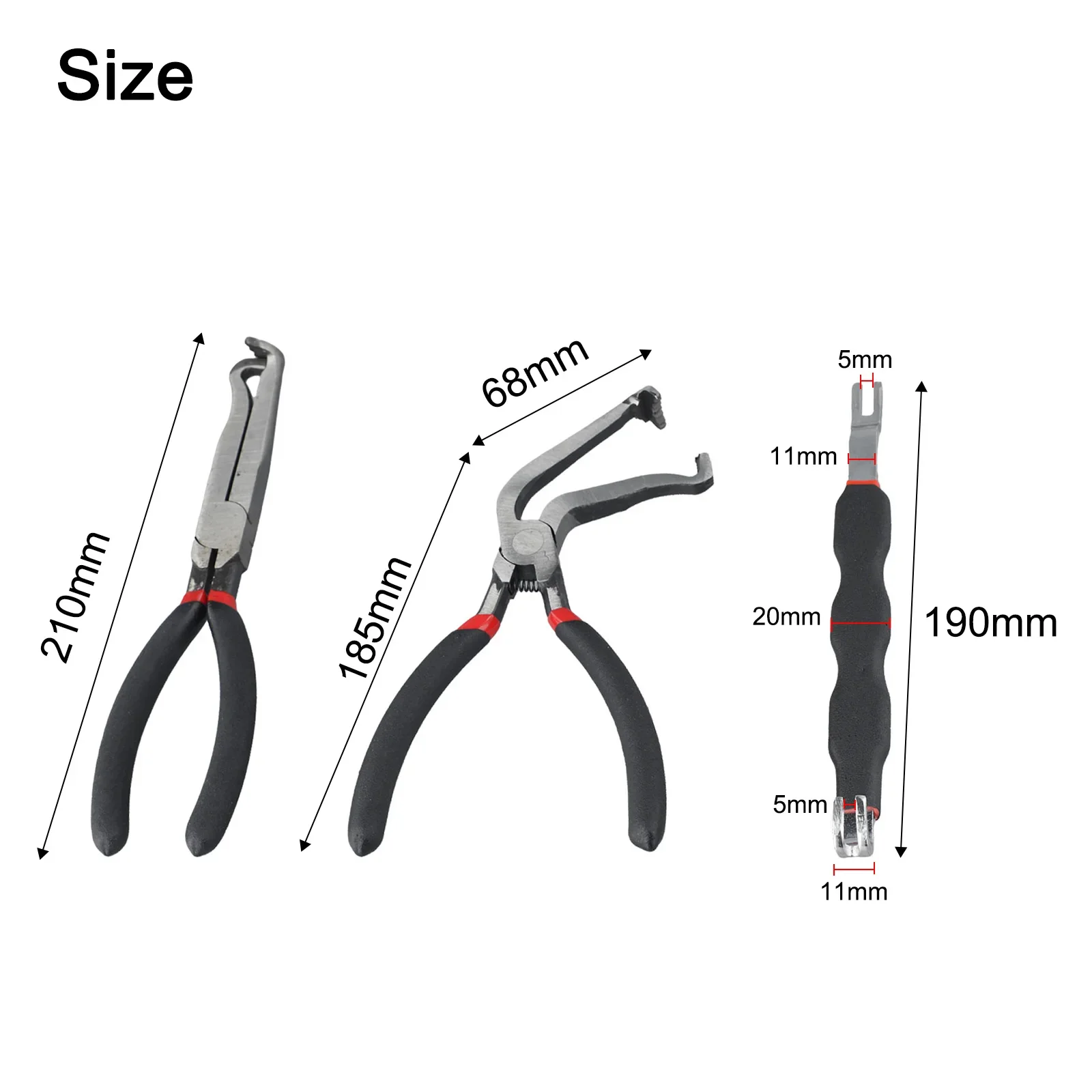 

Sleek Design 3 Piece Electrical Disconnect Plier Set Ensures Safe Removal of Locking Push Tab Style Connectors