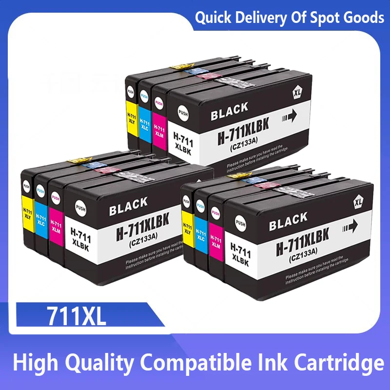 

711XL 711 XL Ink Cartridge Compatible For HP 711 DesignJet T120 T520 Printer CZ133A CZ130Z CZ131A CZ132A