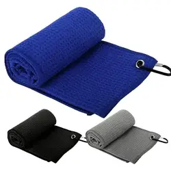 30X30cm Golf Towel With Hook 3 Colors Microfiber Fabric For Golf lovers Duty Clip Carabiner Accessories Dorp ship