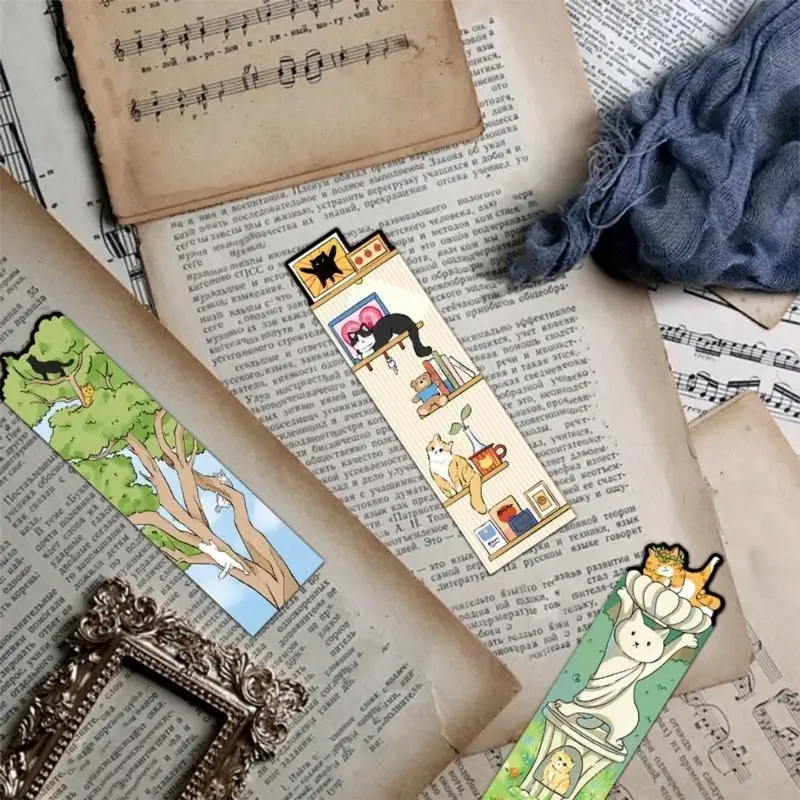 Y88B 30 Hojas Página Marcador Cats Lectura marcadores Lovely Animal Book Marker