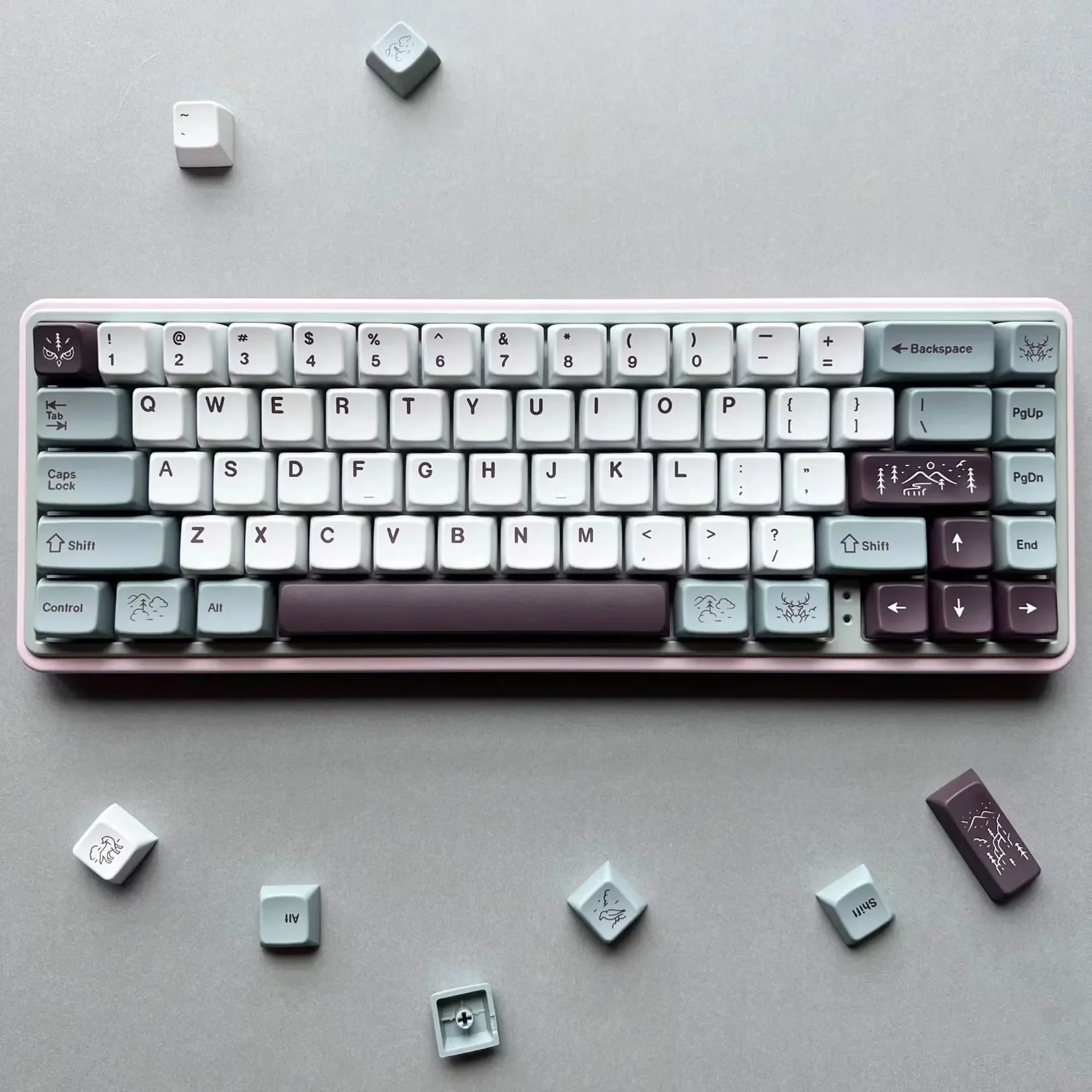 GMK Fog Mechanical Keyboard Keycap MDA Height PBT Material Sublimation CIY Ningzhi DK68 61 87 104