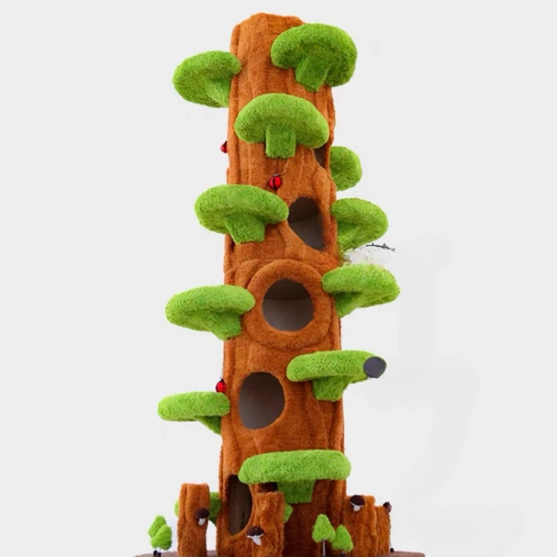 

Tree to Sky Cat Climbing Frame Large Cat Tree Jumping Platform Integrated Solid Wood Cat Toy Non stick to the Ground