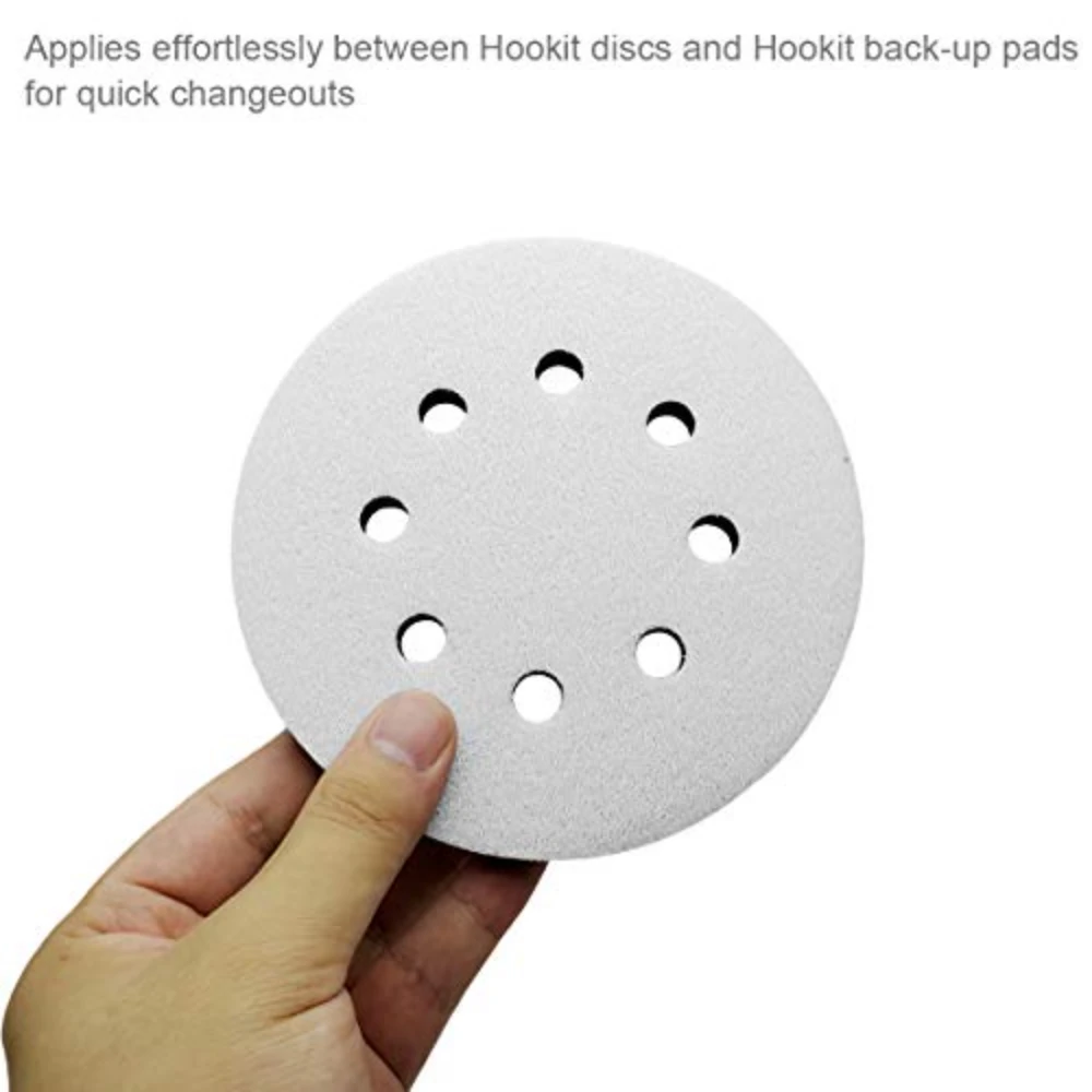 2 Pack  Interface Pad 5 Inch 8 Holes Hook and Loop Soft Sponge Cushion Buffer Pads for Sanding Disc 125mm Orbital Sander Pads