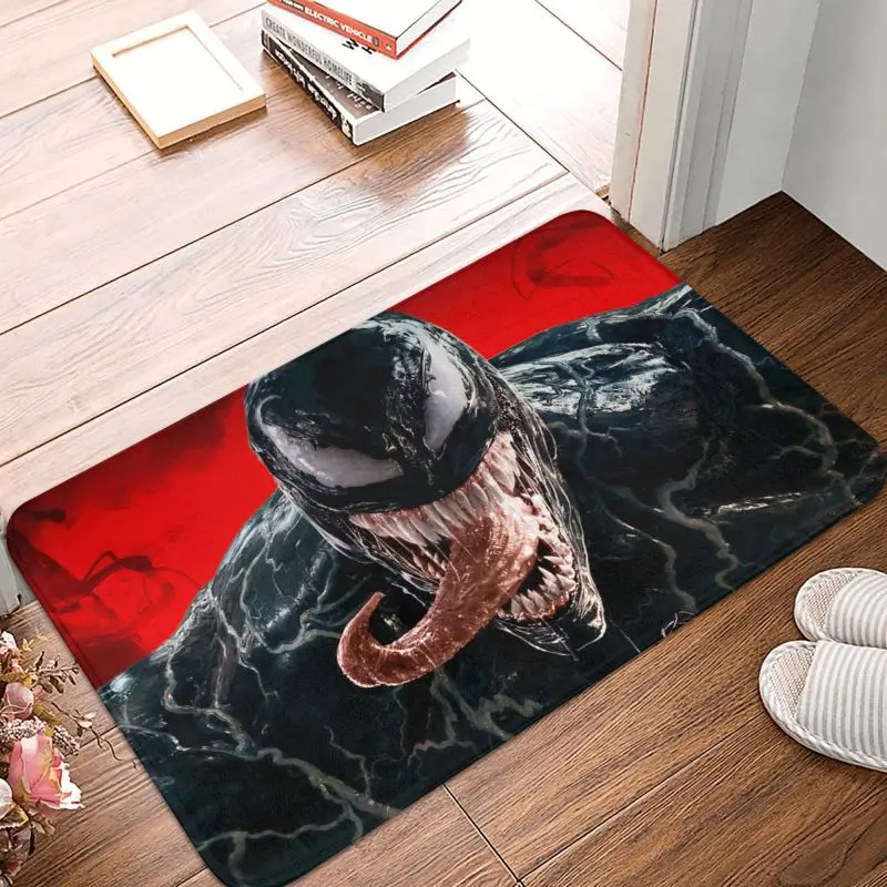 Custom Superhero Film Venom Door Floor Kitchen Bathroom Mat Anti-Slip Outdoor Doormat Garden Entrance Rug Carpet Footpad