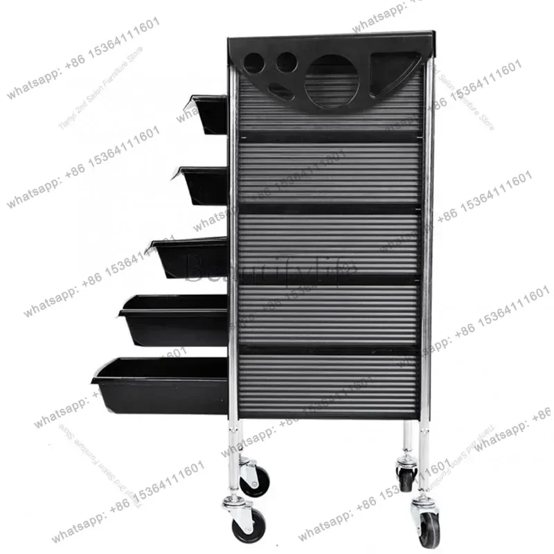 Factory Direct Sales Nordic Beauty Salon Rolling Cart Modern Barbershop Drawers Designers Salon Trolley Barbershop Furniture Car 3