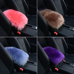 Universal Furry Armrest Cover for Car SUV Sheepskin Wool Fur Soft Fluffy Auto Center Console Cover for Women Girl D7YA