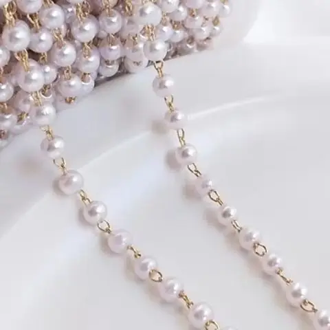 

14-каратное позолоченное цепочка с искусственным жемчугом, браслет ручной работы «сделай сам», свободная цепочка, аксессуары, первый материал для изготовления ювелирных изделий