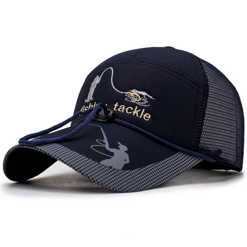 Gorra de pesca de malla con cordón ajustable, visera deportiva Unisex, multifunción, 2023