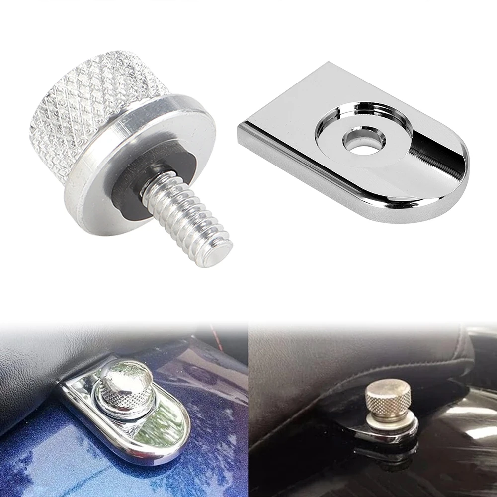 Motorcycle Rear Seat Bolt Screw Nut Tab Knob Cover Kit Spacer Pad For Harley Touring Sportster XL Dyna Softail Fatboy Road Glide