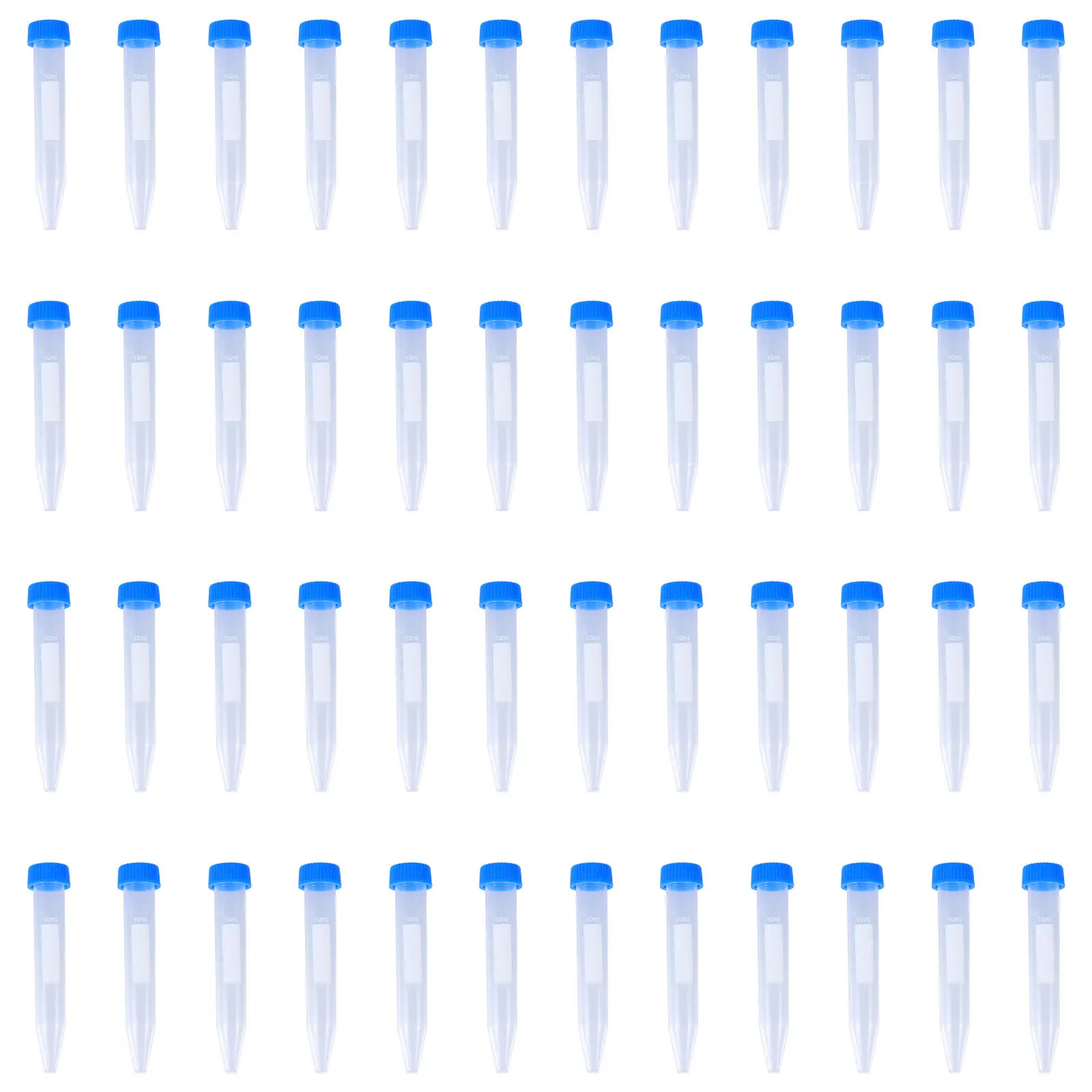 100 قطعة 10 مللي أنابيب عالية الشفافية البلاستيك مختبر أنبوب اختبار لقوارير تجربة العلوم مع مقياس قياس الدقة