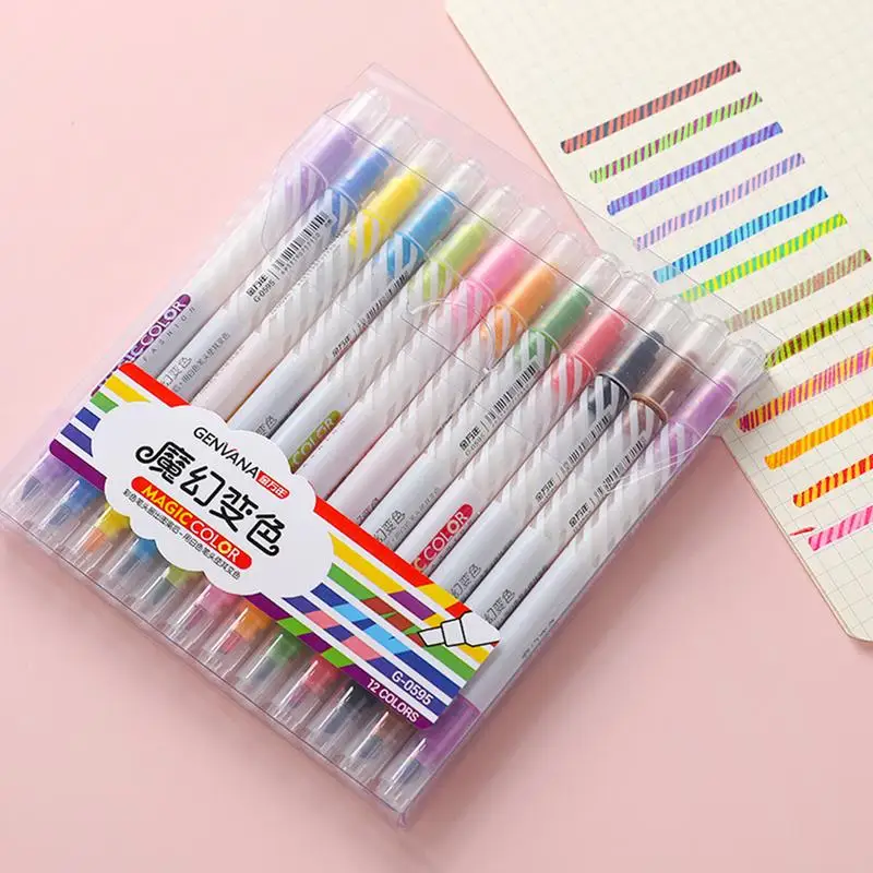 Text marker Markierung stifte Set 12 Farben ändern Text marker Marker Set Färbung Kunst Marker und Text marker Set Regenbogens tifte