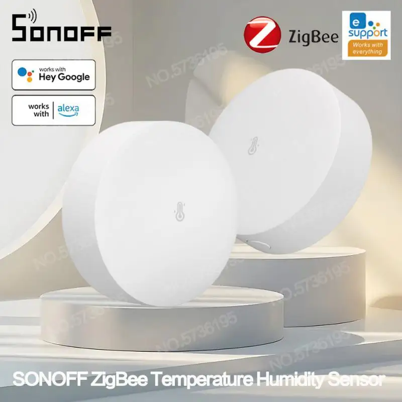 SONOFF Zigbee Temperature Humidity Sensor SNZB-02P LCD Screen Display Thermometer App Monitor Via Alexa Google Home Assistant