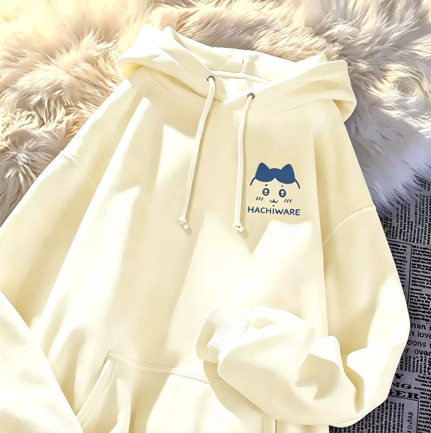 Hoodie Men's Women's Chiikawa Hachiware Cute Kawaii Cartoon Manga Retro Edgy Cool Graphic Print Oversized Pullover Sweatshirt - view 3