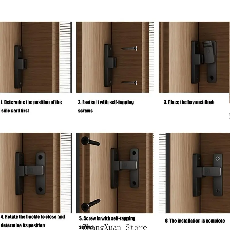 

3XUF ЦИНКОГО Сплава 90 градусов Lackes без бурения, необходимого для домашнего офиса и большего количества типов