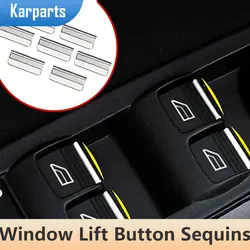7Pcs/set ABS Chrome Car Window Lifting Button Sequins Trim Sticker for Ford Focus 2 MK2 3 MK3 2005 - 2018 Accessories