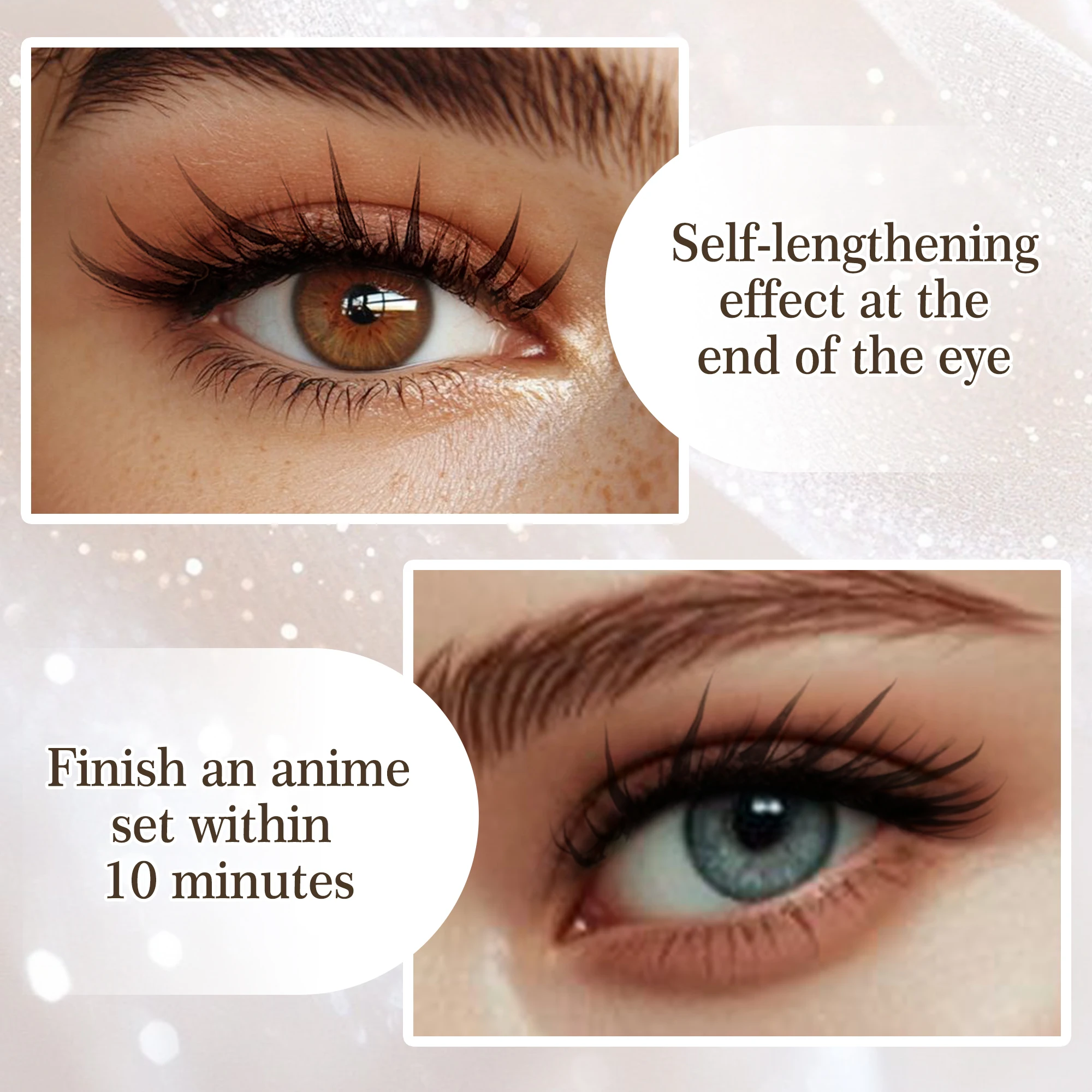 extensão de cílios de anime de raposa duradoura, falsa manga de lâmina leve, cílios de cosplay de espiral de quadrinhos, uso diário natural