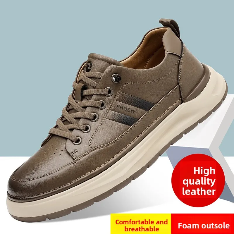 

New men's board shoes fashionable British soft-soled leather surface one-pedal lazy shoes versatile casual driving men's shoes