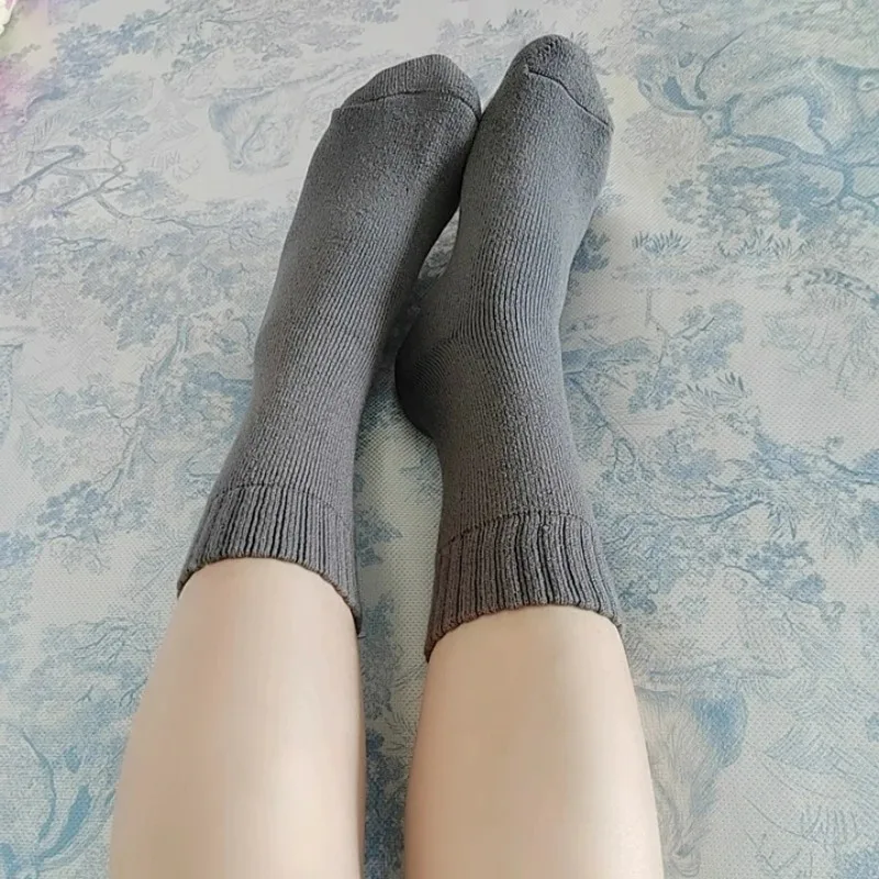 冬のサーマルソックス男性用厚みのあるフリース裏地ロングソックスカシミア感触保温防寒暖かい靴下アウトドアスキー