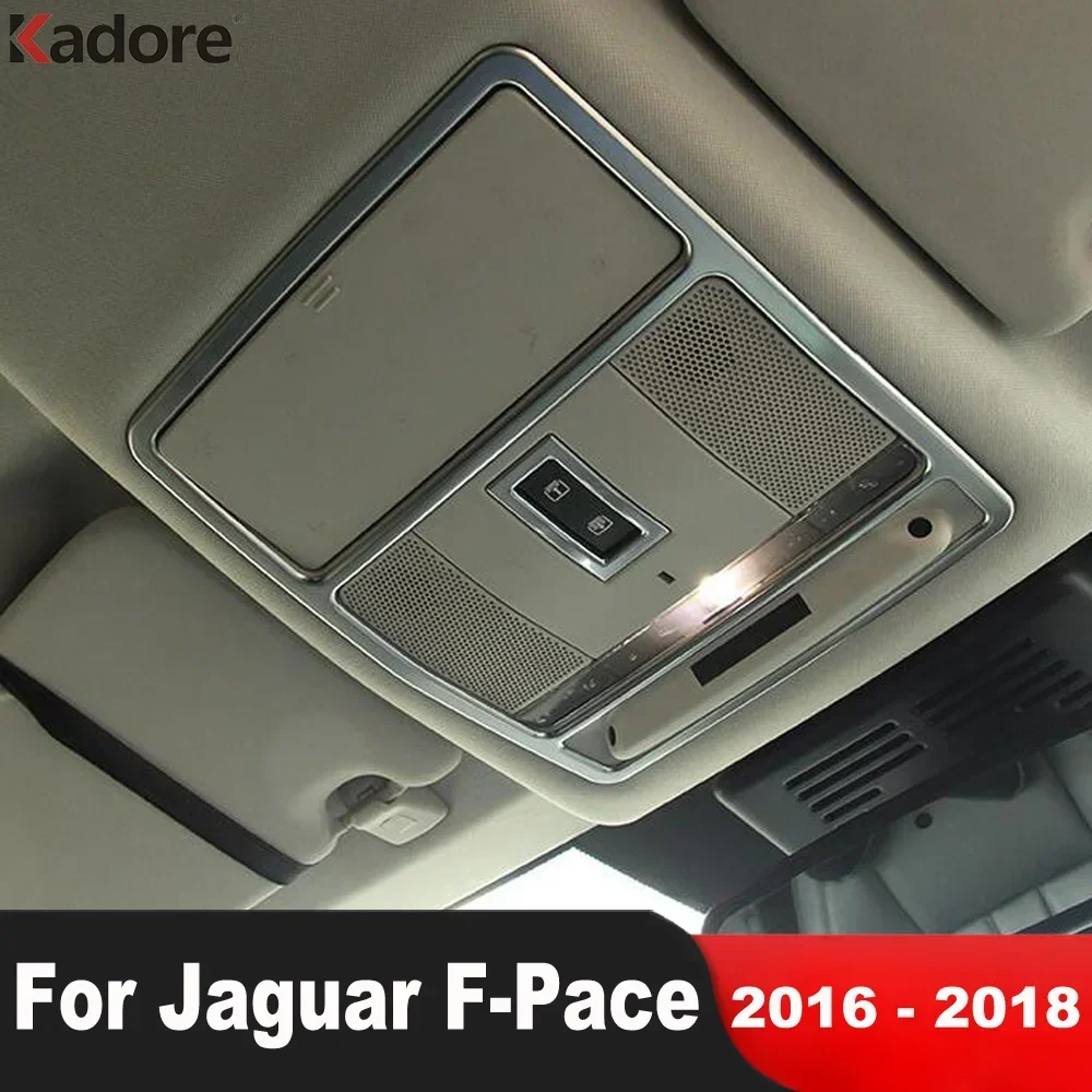 

Car Front Roof Reading Light Lamp Panel Cover Trim For Jaguar F-PACE 2016 2017 2018 Matte Interior Mouldings Accessories