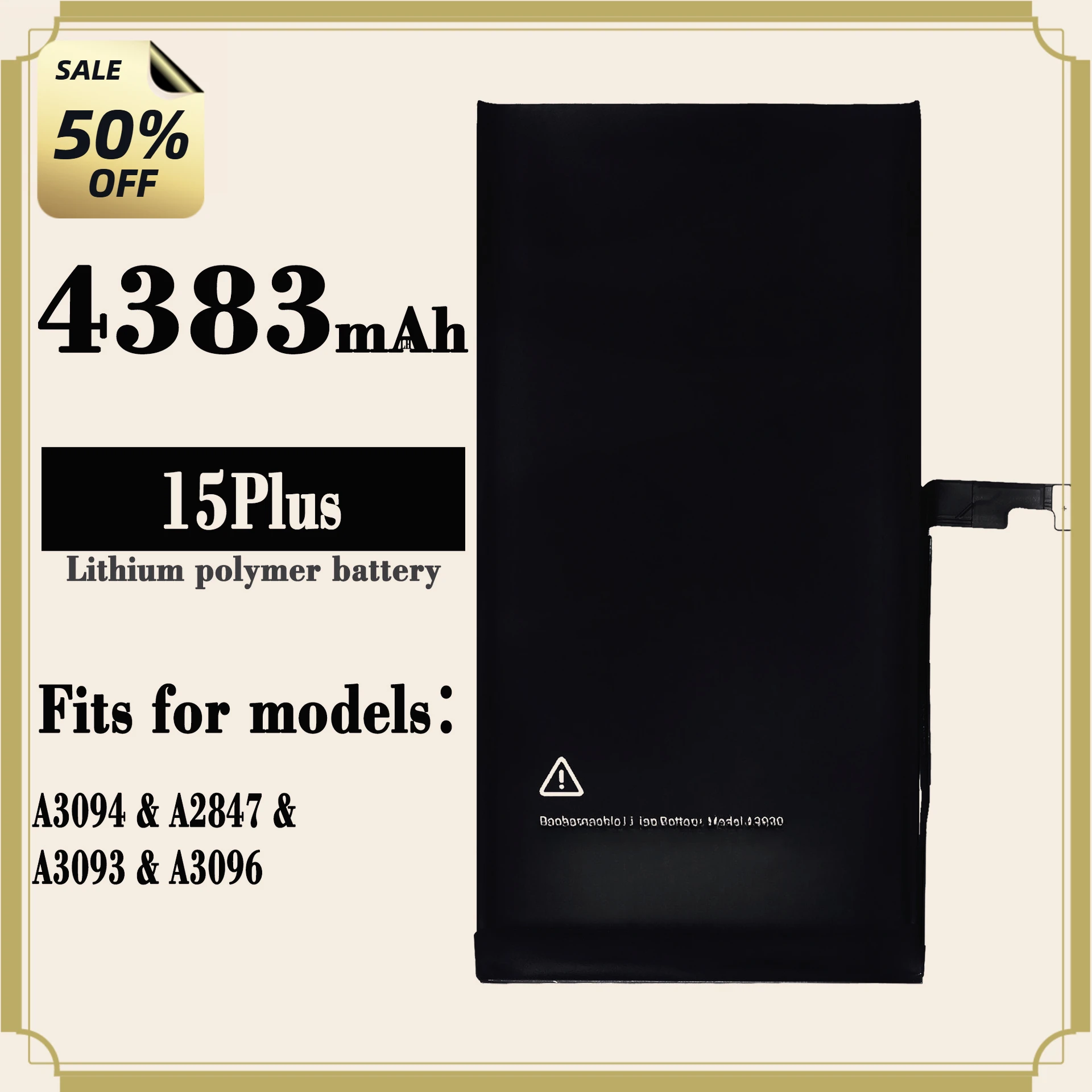 4383mAh A3093/A3096 for IPhone15 Plus Mobile Phone Battery High Quality High Capacity Battery Replacement Bateria Grade A Cell