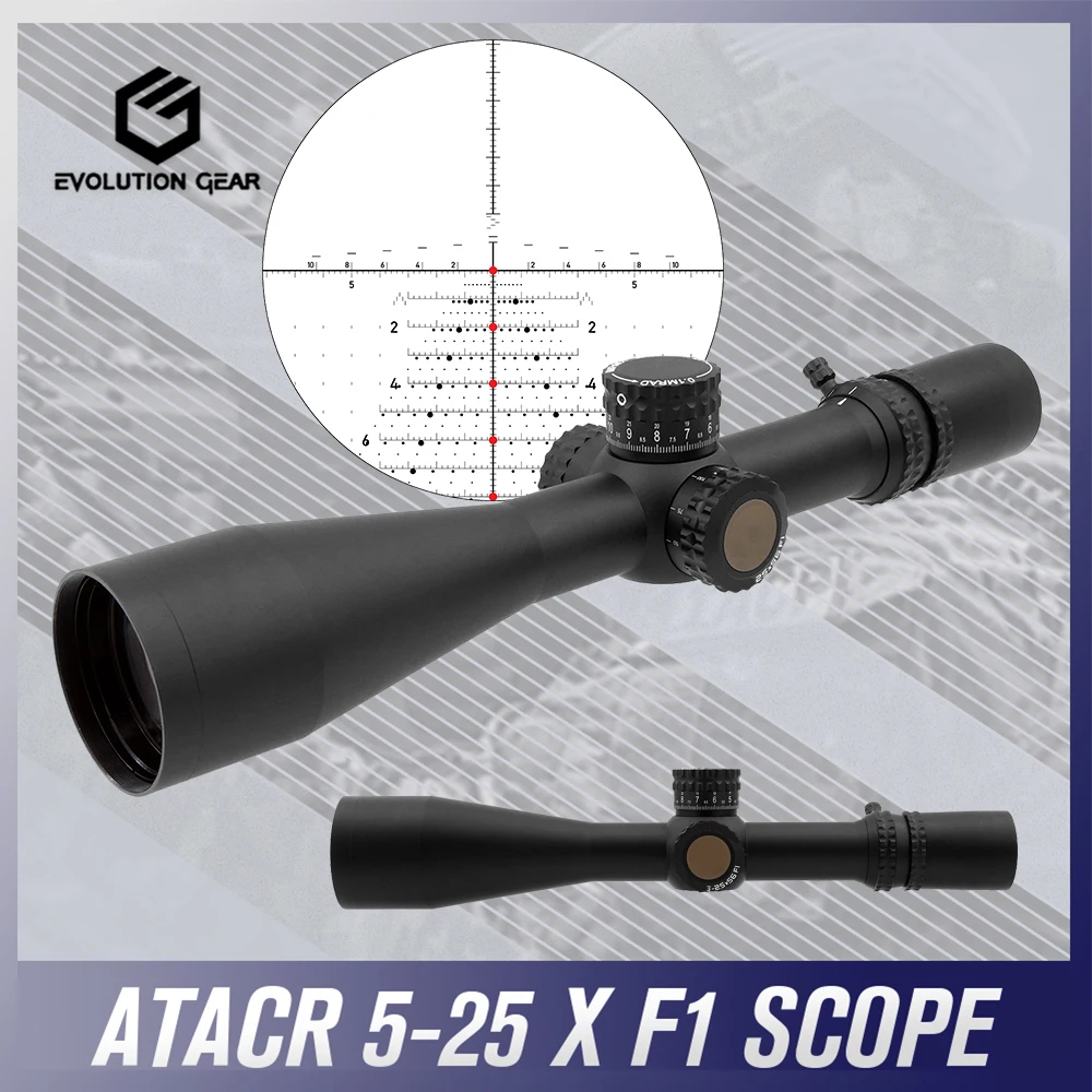 

Evolution Gear NF ATACR 5-25X56mm F1 FFP Riflescope Original Markings with Scope Mount