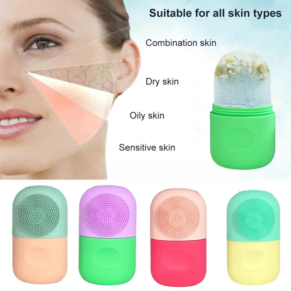 Ice Roller Face Massager Ice Compress Puffy Eye Bag Removal Pores Shrink Face Silicone Ice Mold Cooling Face Roller Skin Care