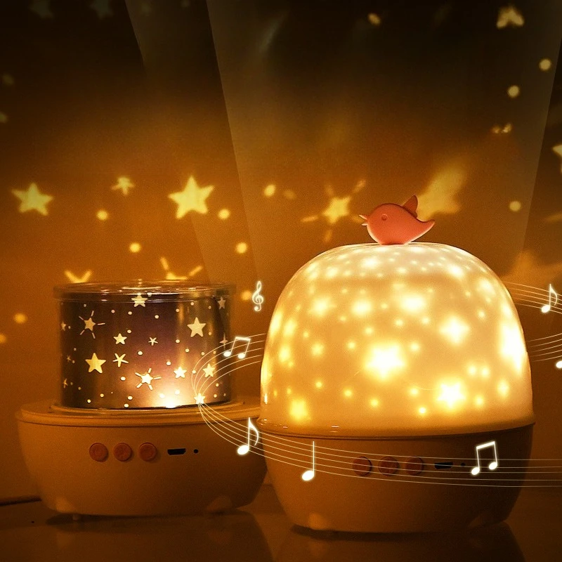 Mainan proyektor bintang untuk anak-anak, lampu kamar tidur mimpi langit berbintang, hadiah ulang tahun romantis berputar untuk anak perempuan