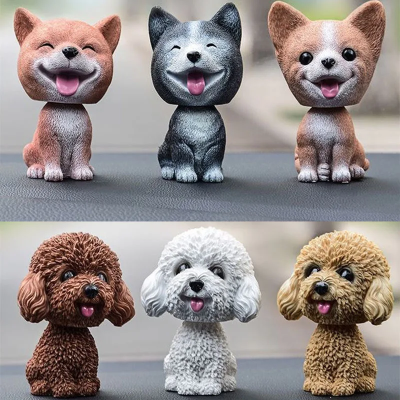 

Shaking Head Dog Toy Car Furnishing Articles Dashboard Doll Cute Nodding Decoration Teddy Husky Corgi Interior Furnishings Gift