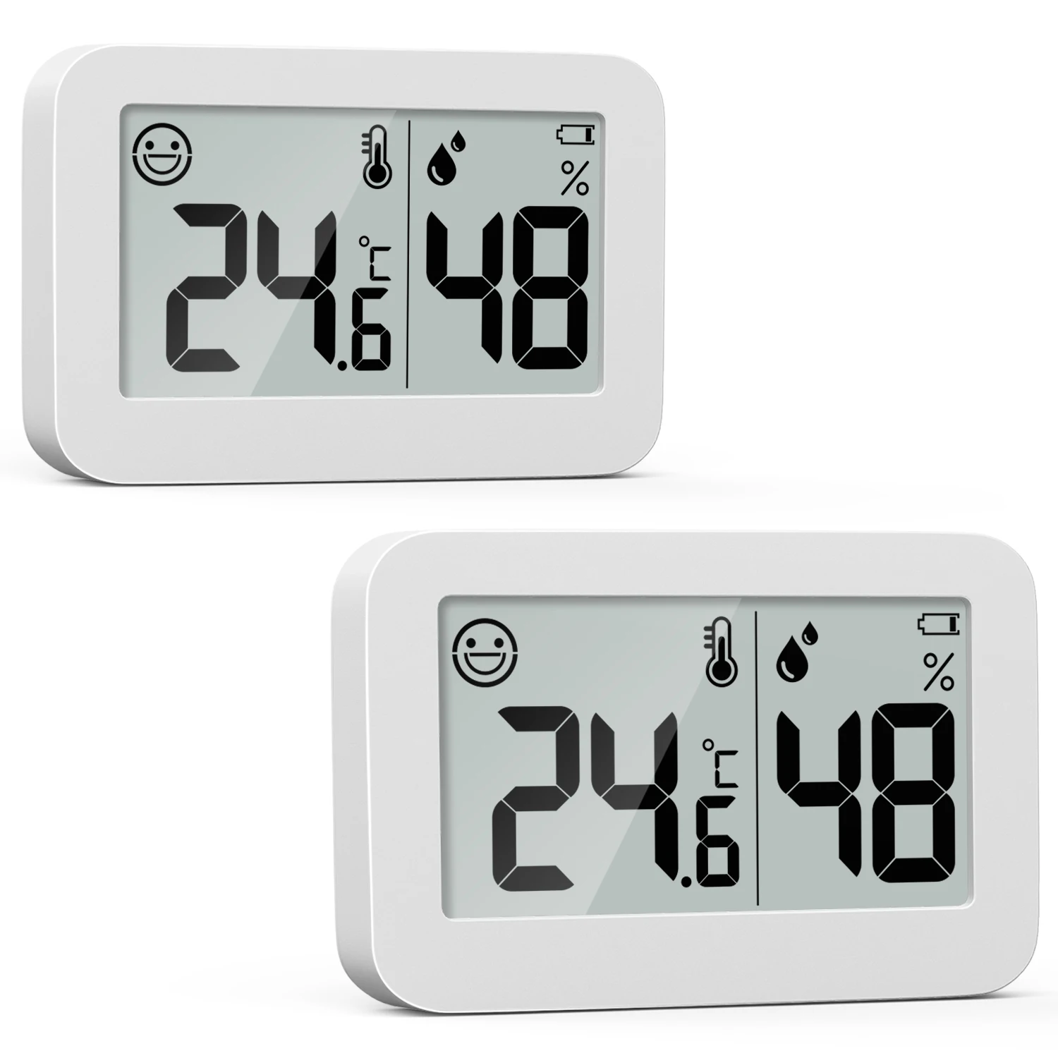 2pcs Mini Temperature Humidity Meter LED Thermometer And Hygrometer Practical Household Weather Station Thermometer Meter Sensor