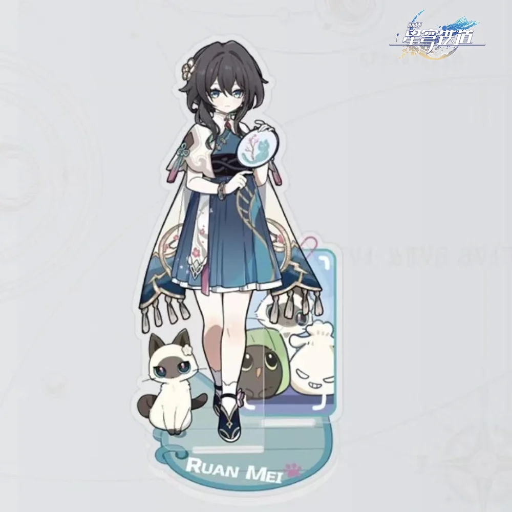 Honkai Star Rail Acrylic Stand Figure 10cm Anime Character Desk Display Ornament Ruan Mei Black Swan Collectible Model Gift view 6