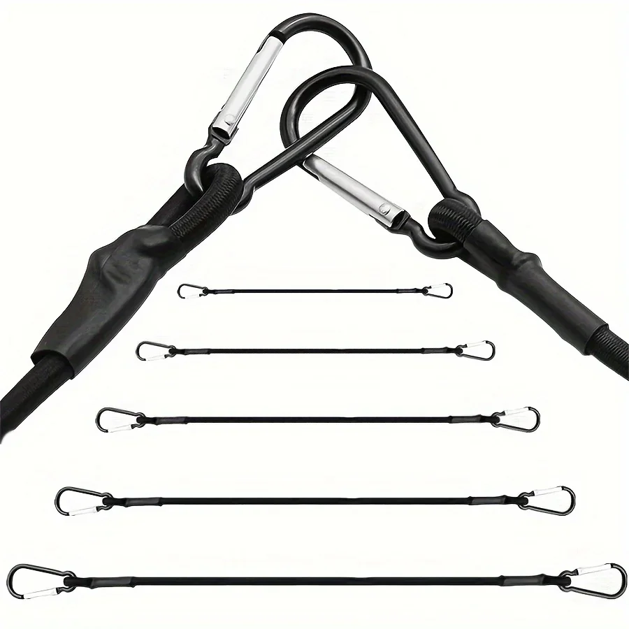 Elastic Ropes with Hooks 30/60/90/120/150cm Stretch Elastic Ropes 8mm Bungee Cords with Hooks Lightweight Bikes Tie Car Luggage