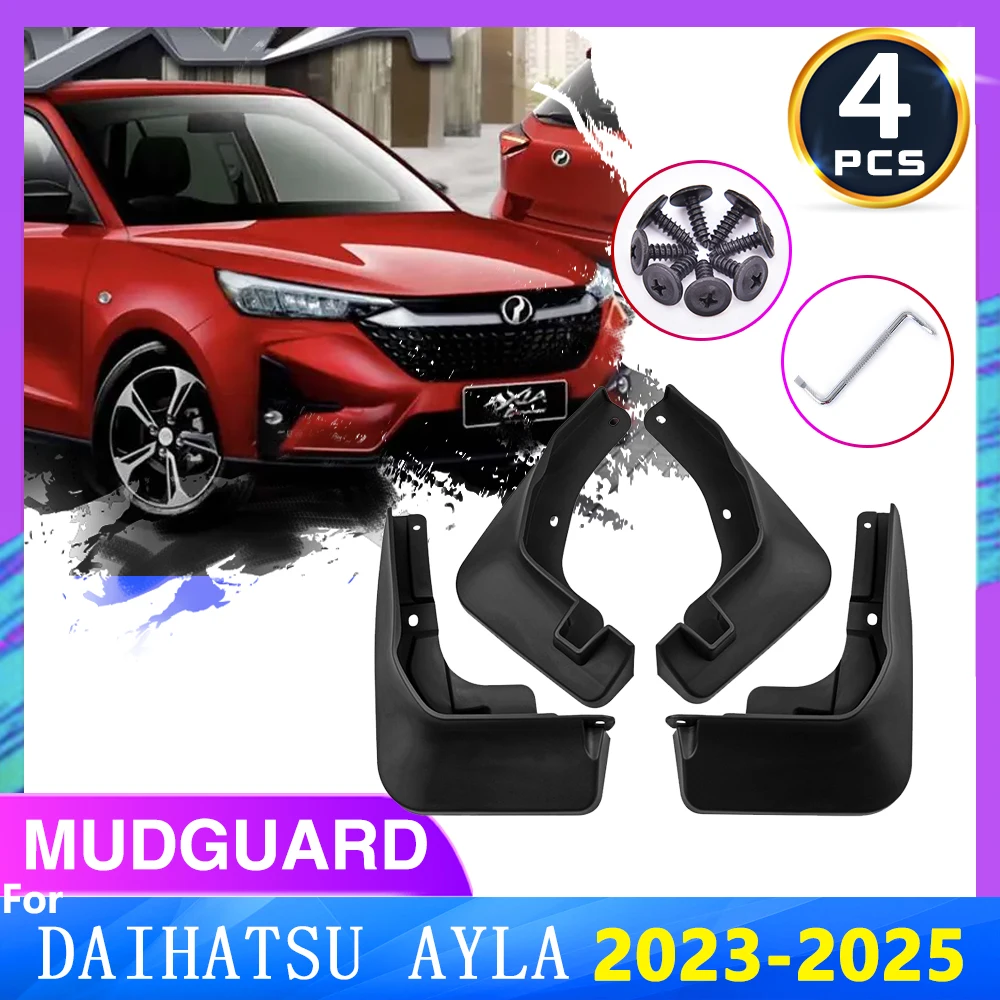 4x for Daihatsu Ayla Toyota Agya Wigo Perodua Axia 2023 2024 2025 Mud Flaps Splash Guards Mudguards Front Rear Parts Accessories