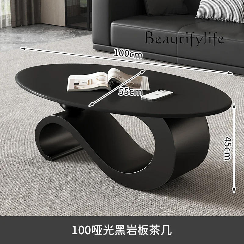 

Italian light luxury rock slab coffee table modern simple living room household small apartment minimalist designer