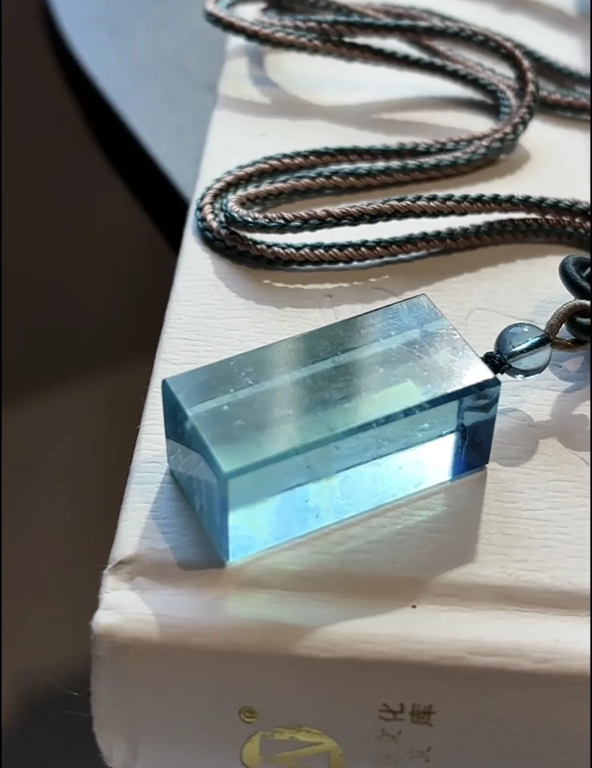 

Natural Blue Aquamarine Pendant 31x15.2x12.5mm Fashion Aquamarine Blue Rare 18K Gold Necklace AAAAA
