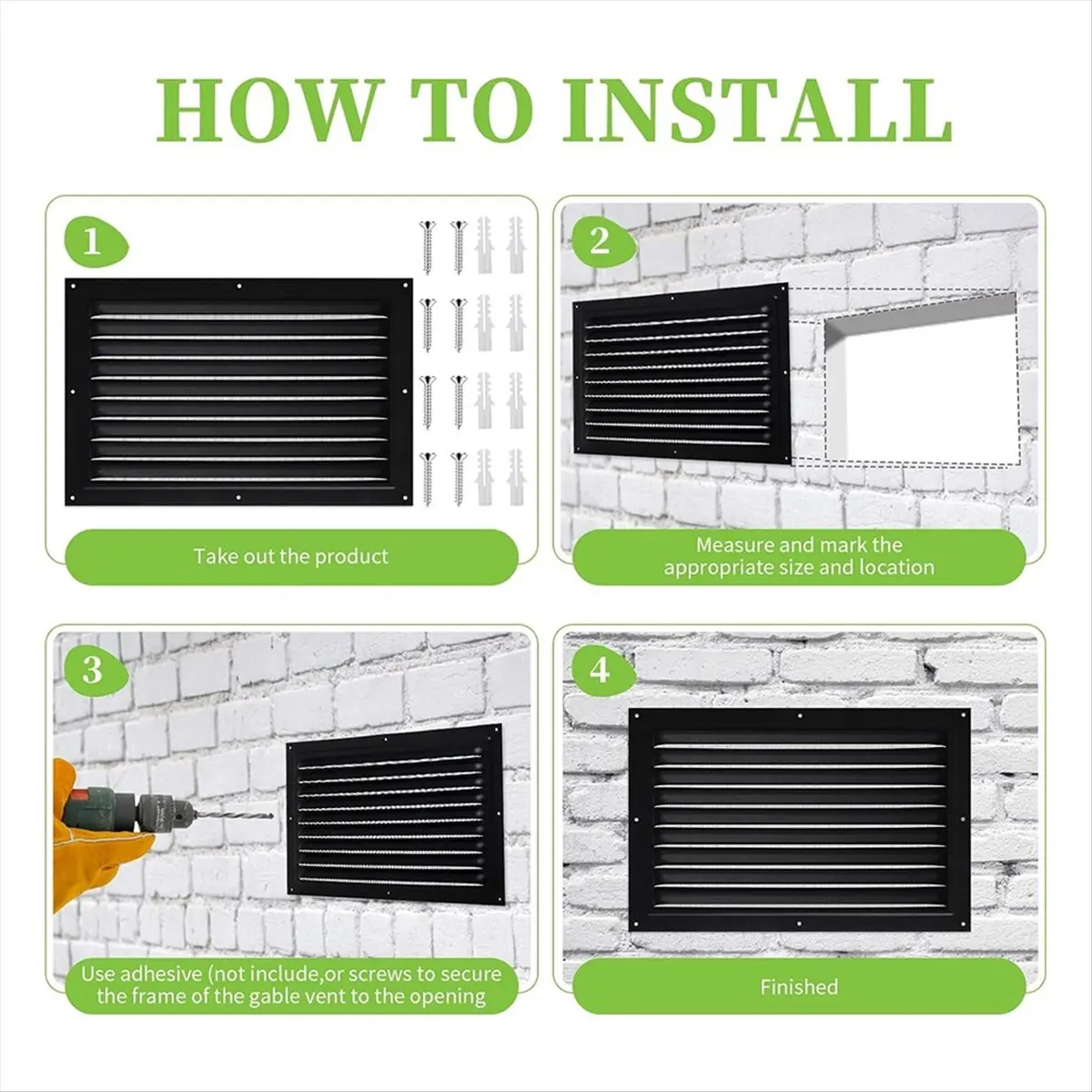 A50U 2 Pcs Attic Vent 8x12Inch Metal Shed Vents Louver Vent Grille Gable Vents with Screen Mesh for Indoor Outdoor Garage