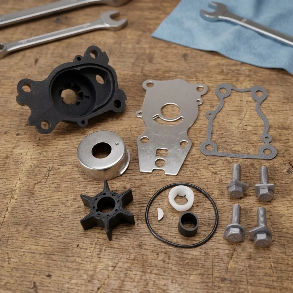 66T-W0078-00-00 Impeller Kit Compatible With HP= 25 30 40 HP= Outboards 2000-2014 High Durability Water Pump Repair Set Silver
