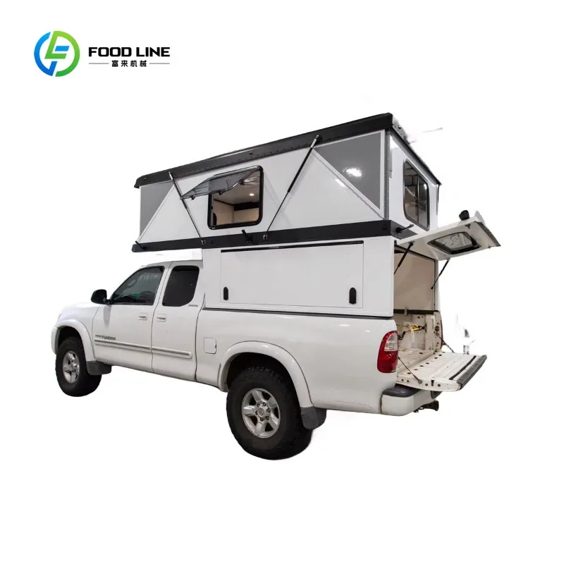 Customized Camping Pickup Truck Rooftop Tent Aluminum Alloy Half Cover for Camper Pickup Vehicles