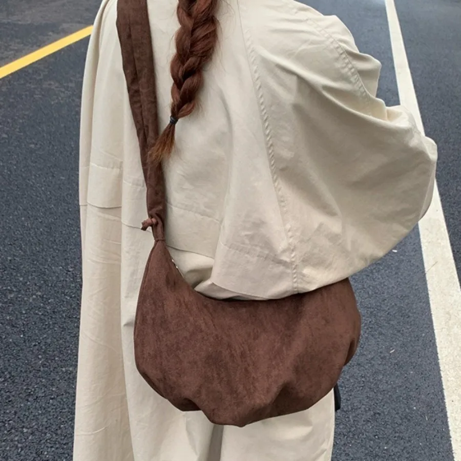 

Модная простая ручная сумка для пельменей в стиле ретро, мятая матовая сумка через плечо с текстурой для поездок на работу, женские сумки