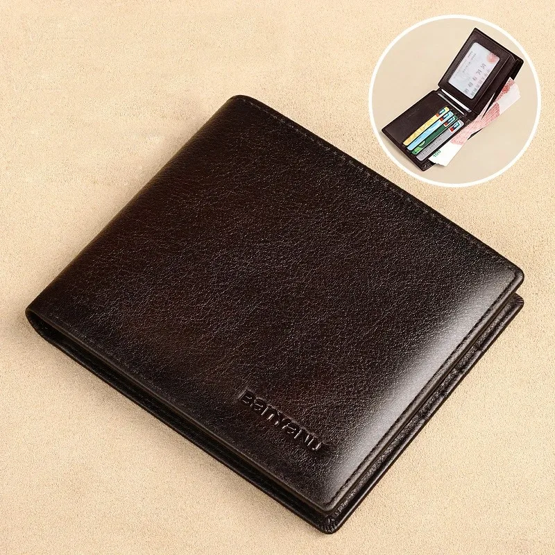2025 New Men Anti Rfid Driver License Holder Wallet Travel Cowhide Genuine Leather Purse for Man