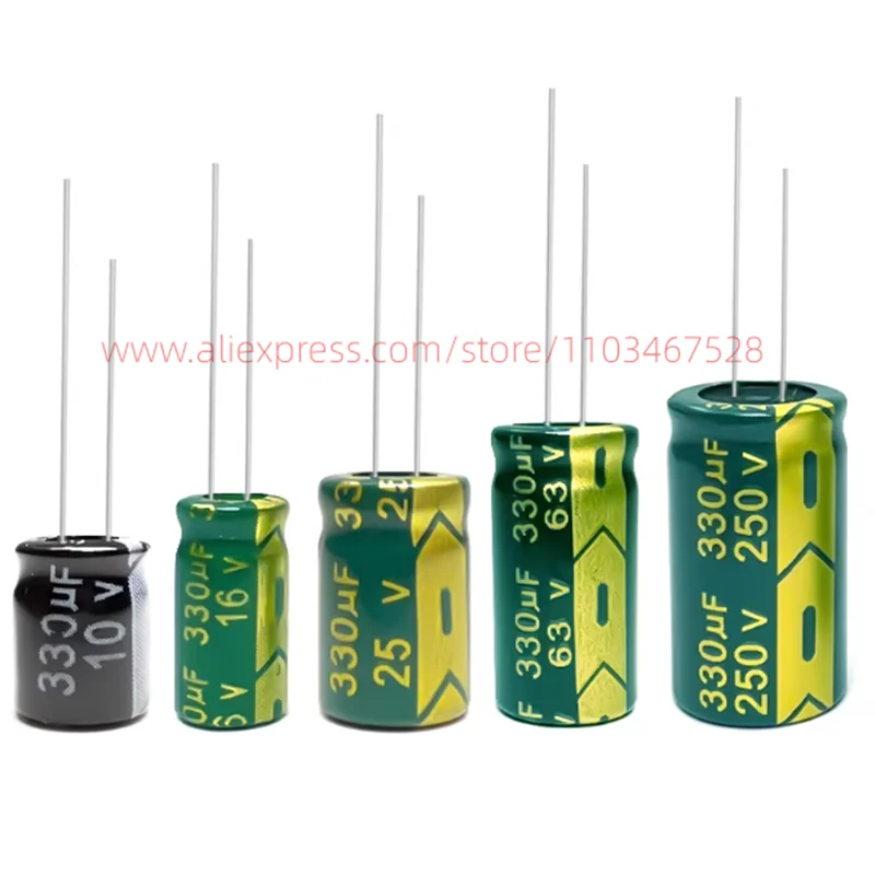 2-20PCS High Frequency Low ESR Aluminum Capacitor 10V 200V 250V 1UF 2.2UF 4.7UF 10UF 22UF 27UF 100UF 120UF 150UF 220UF 2200UF