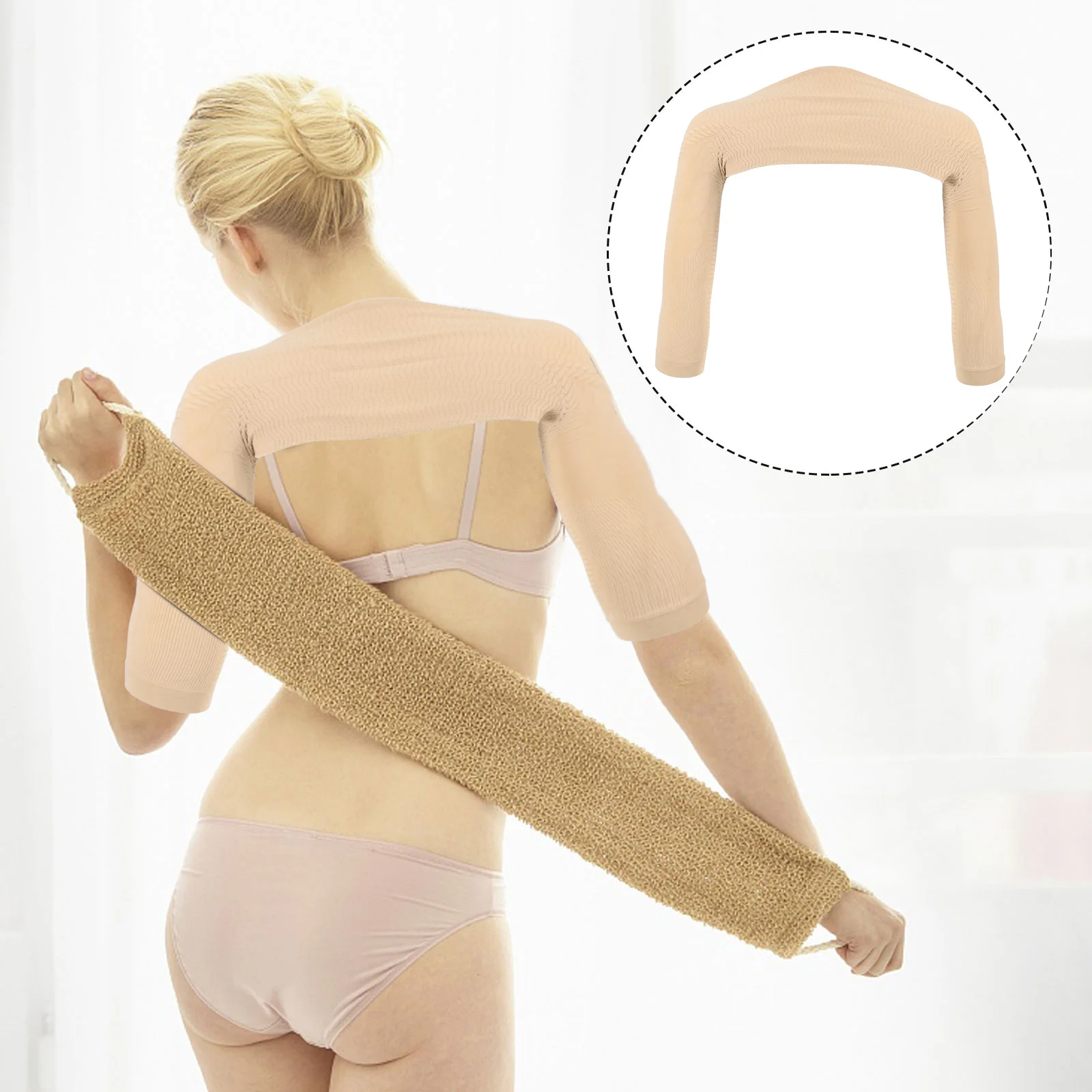 

Anti-hunchback Shapewear Long Sleeve Arm Slimmer Ladies Elastic Shoulder Support Posture Corrector Nude Fits Comfortably