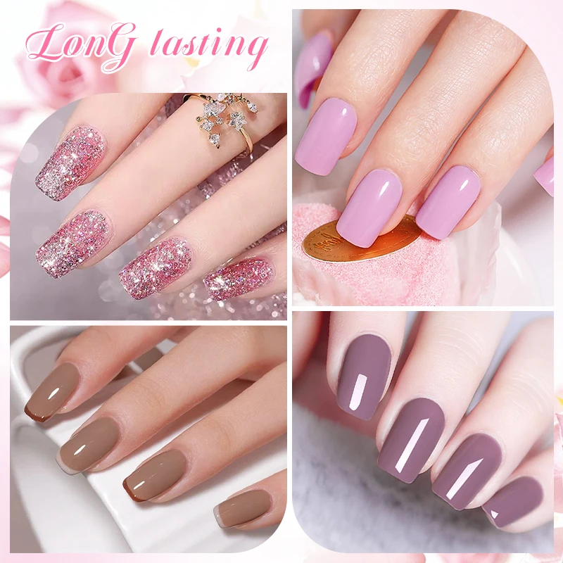 10PCS/Set Dip Nails Powder Kit 10ml Nude PInk Red Chrome Nail Powder with Base Top Coat Activator Nail Brush for French Nail view 4