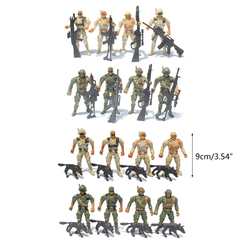 8 pezzi giunti mobili del soldato esercito degli uomini Action Figure Playset per ragazzi P31B