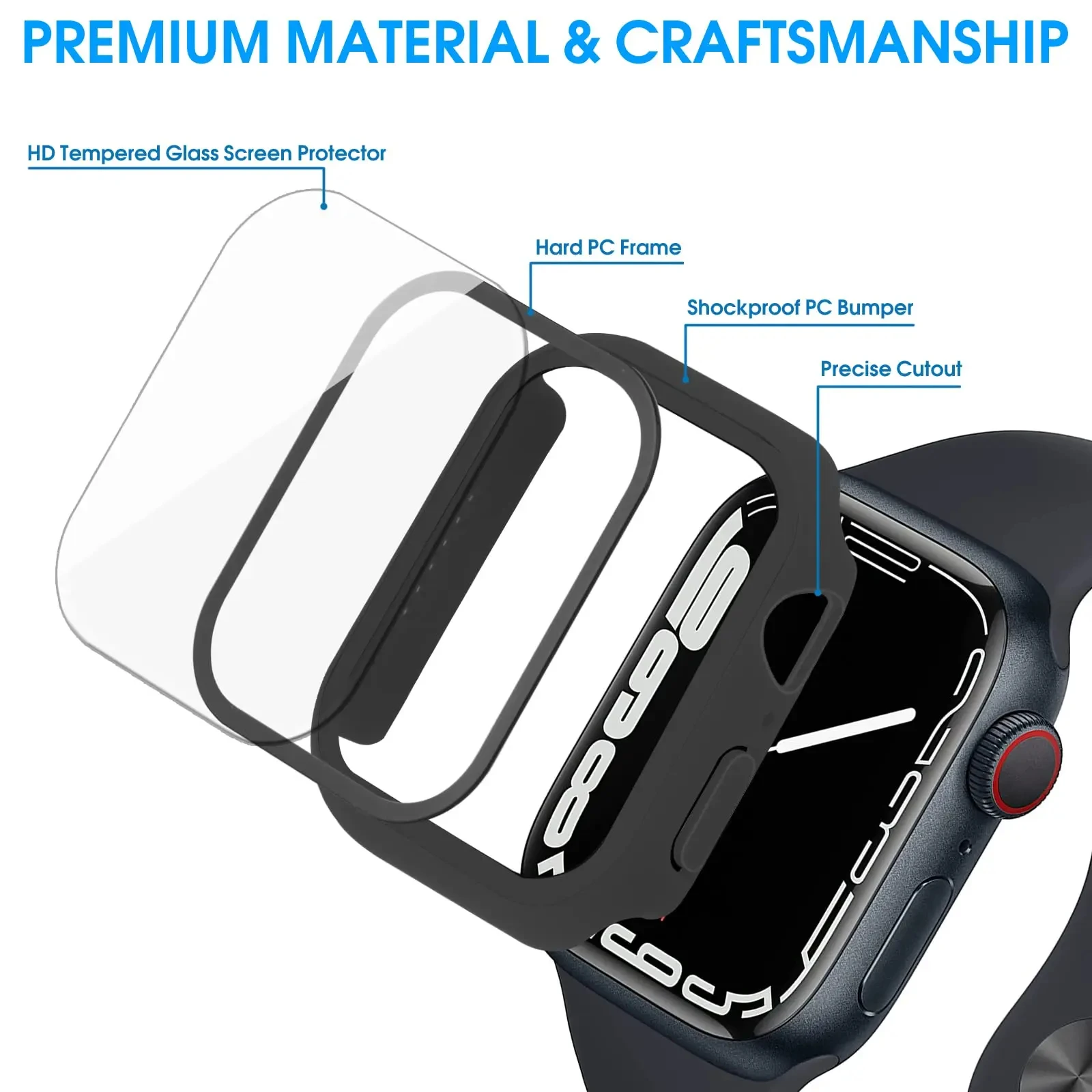 Displays chutz folie aus gehärtetem Glas für Apple Watch Serie 8 7 6 5 4 3 se 41mm 45mm 44mm 40mm iwatch Schutz folien schutz