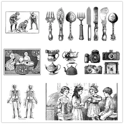 14*10CM Vintage antique Christmas Clear Stamps House children shells Halloween Easter Crafts no Metal Cutting Dies Scrapbooking